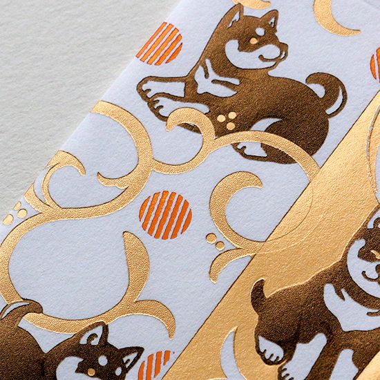 Foil Pochibukuro, animal auspicious design [Shiba Inu]