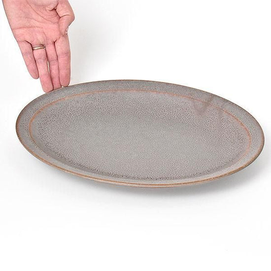 Cuisine Glaze 12" oval platter, oval plate, brown, Western tableware, shaped plate, made in Japan, Minoyaki, stylish.