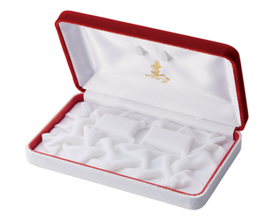 Kotobuki Pearl Necklace Case for 3 rings, clip-on earrings and necklace set, Red and White Celebration KOTOBUKI series, 6 pieces AR-NERK700