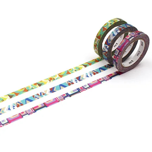 mt slim deco Masking Tape (Set of 3) – Retro, 6mm×7m