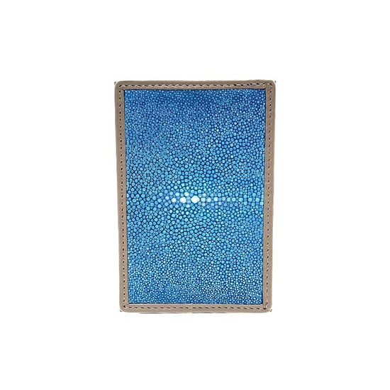 Slim Card Case (Turquoise and Taupe) Venice