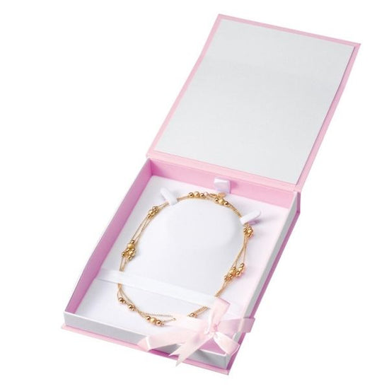 Accessories paper box long necklace with book-style one-touch wrapping ribbon, 6 pieces, BS-307-N