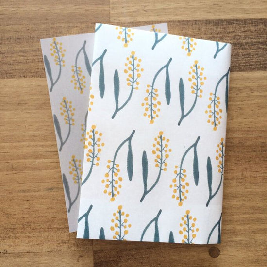Wrapping Paper and Bookmark Yellow Flowers