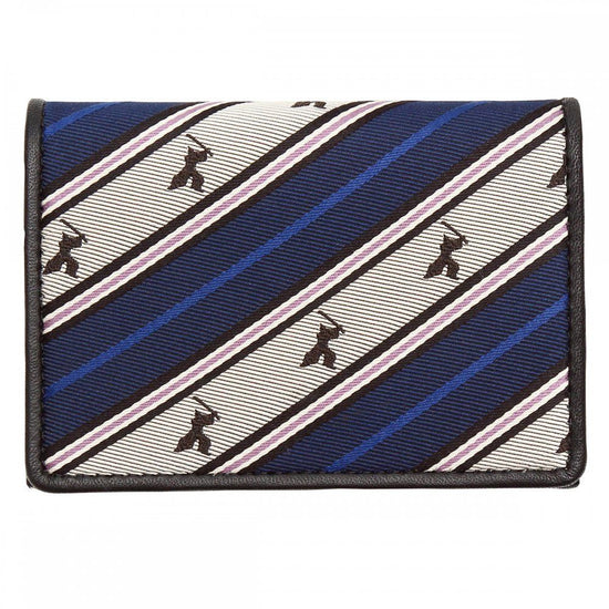 Business card case, Himeji leather, handmade by hand, Samurai pattern, blue/black, handmade by craftsman, made in Japan