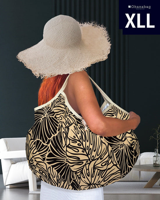 [XLL Beige Monstera]Hawaiian_OhanaBag/ XLL_027