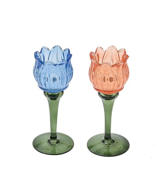 Flower Glass Candle Holder S (2 colors) M53-2577