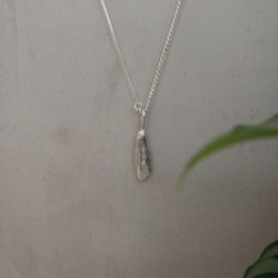 [One-of-a-kind] silver950 long necklace with melted silver motif, detachable motif, 2-way