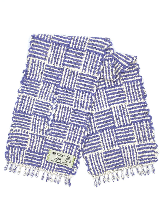 Hand-woven scarf made of 100% organic cotton _ WALL / purple ♭123