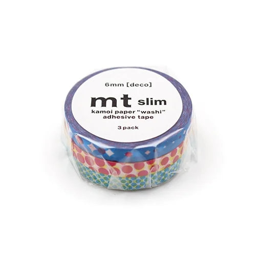 mt slim deco Masking Tape (Set of 3) – Moiré, 6mm×7m