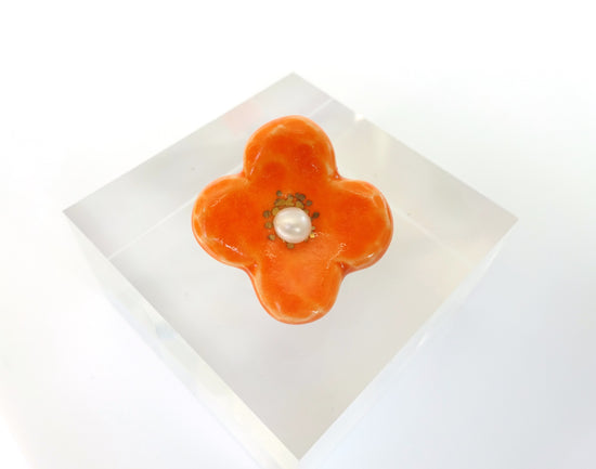 Small Flower Brooch Orange