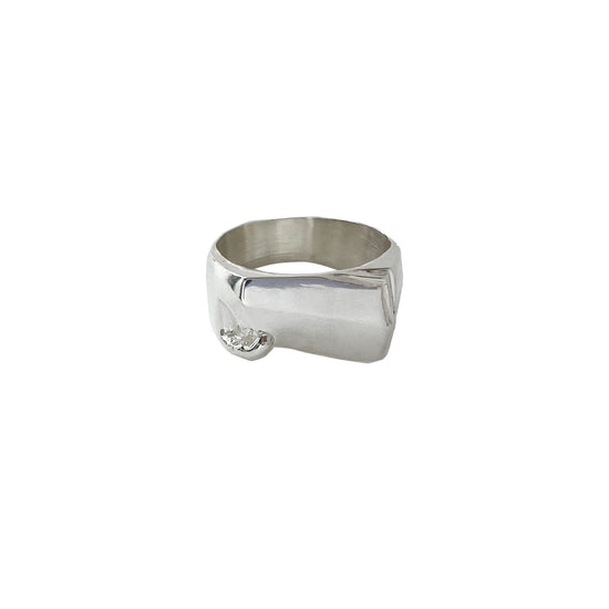 Silver925 Asymmetric Signet Ring