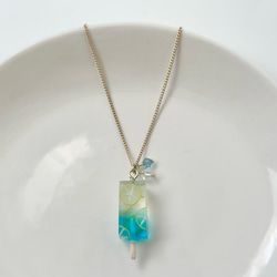 Blue Hawaiian lemon popsicle necklace