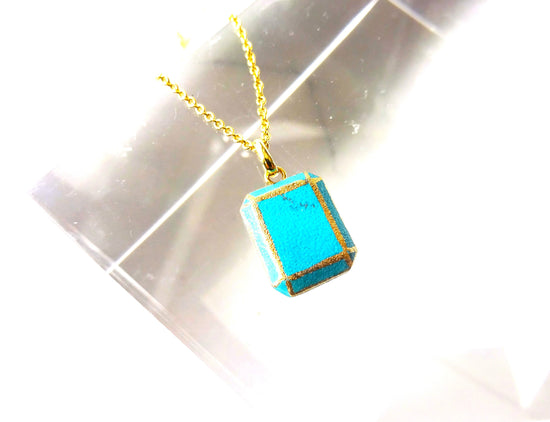 jewel cut necklace (turquoise)