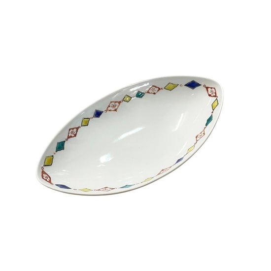 [Eisyou] Boat-shaped elliptical bowl with water chestnut joint design