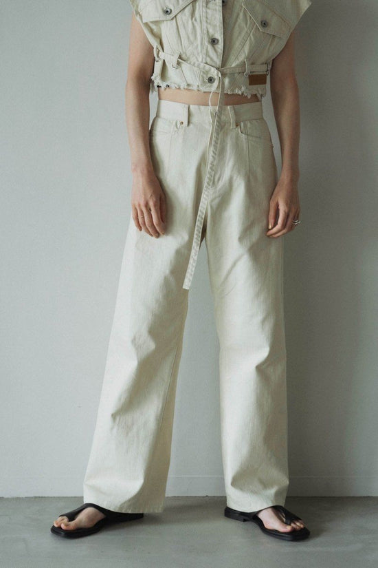 High Waist Denim Pants/White