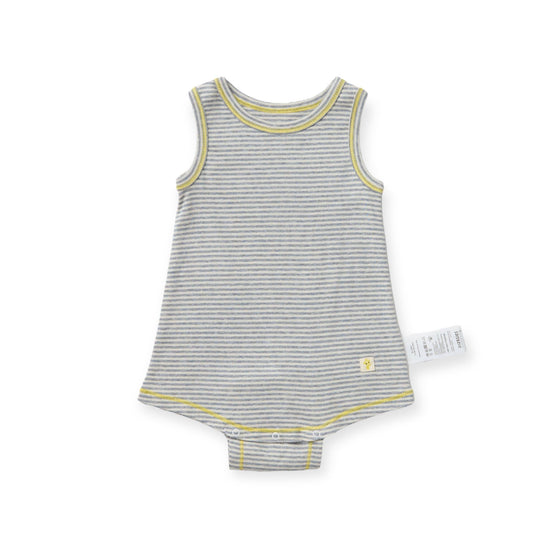 Extended Onesie Sleeveless Dusty Gray and Yellow