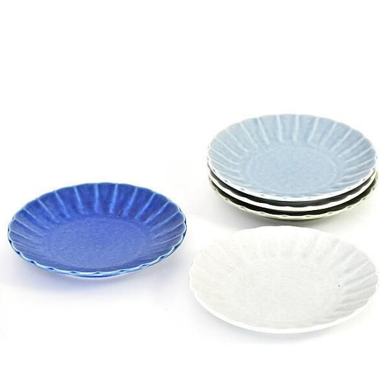 Blue Matte Shinogi 15cm dish, Western tableware, small dish, made in Japan, Minoyaki, stylish.