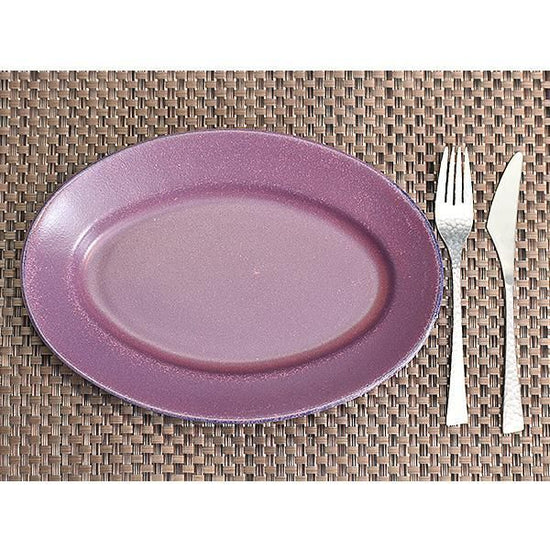 Violet 12" oval, purple, Western tableware, oval dish, shaped plate, made in Japan, Minoyaki, stylish.