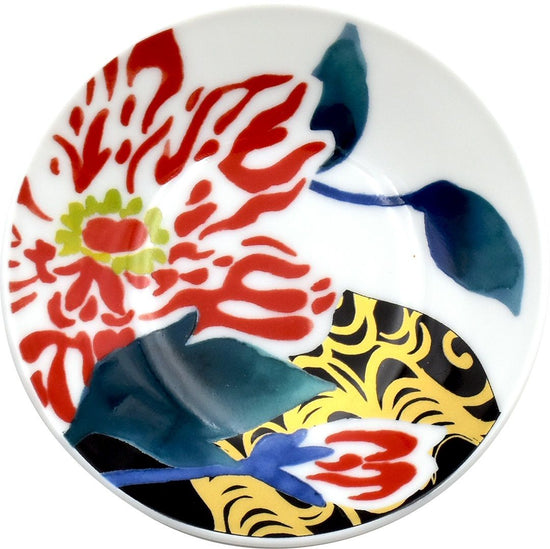 Chitose rim, small dish, peony
