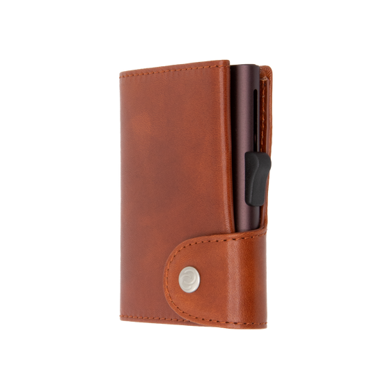 C-secure Vegetable Tanned Wallet [no Coin pocket] (Anti-skimming natural cowhide wallet Made in Italy)