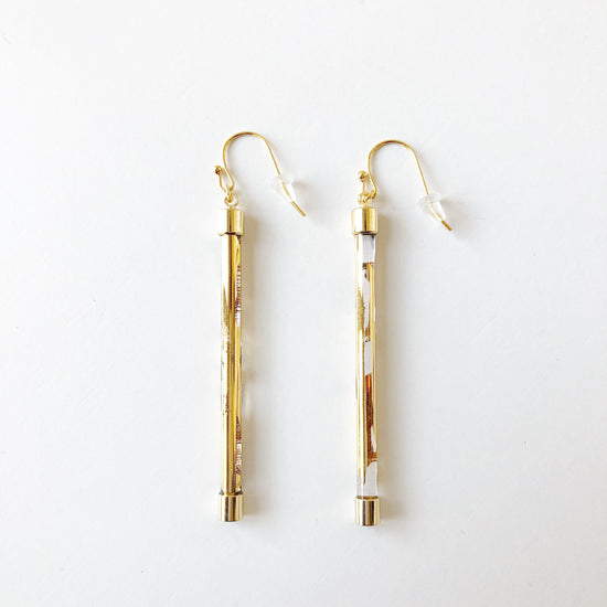 Long Gold Pierced earrings / Clip-on earrings
