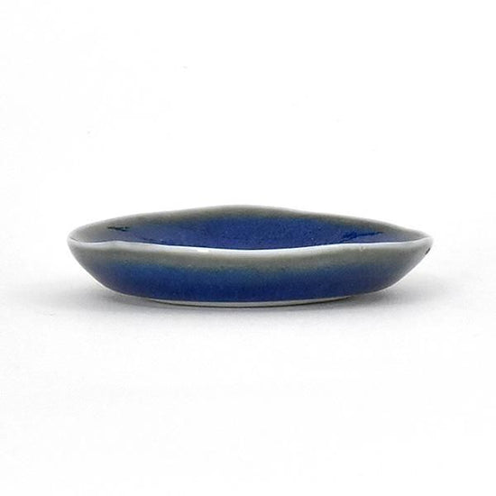 Cuisine Transparent navy blue bean dish, blue Western tableware, small dish, made in Japan, Minoyaki, stylish, modern