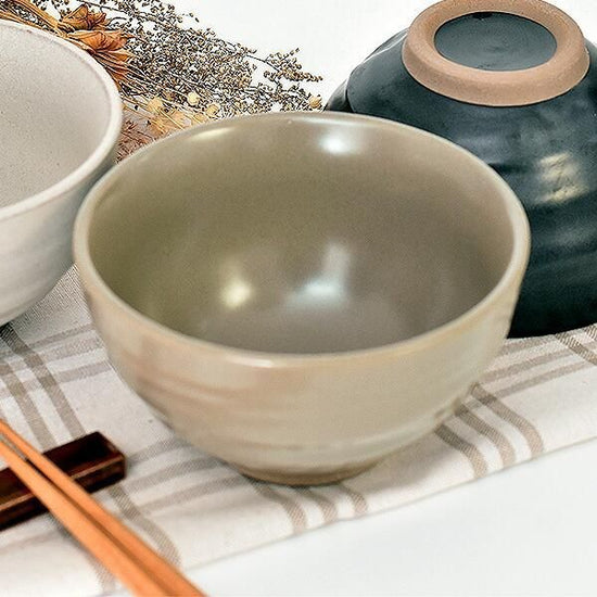 Rokubei Tea Bowl Gray Matte Gray Series Japanese Tableware Tea Bowl Rice Bowl Made in Japan Minoyaki, Stylish, Modern
