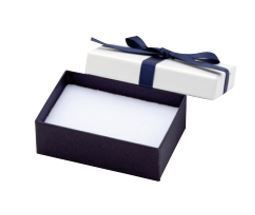 Paper box for accessories Feather box with ribbon Pierced earrings, rings and necklace with cutout sponge, 12 pieces 7342-REP