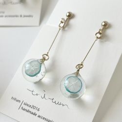 Clip-on earrings of Ramune Citrus Kowloon Ball