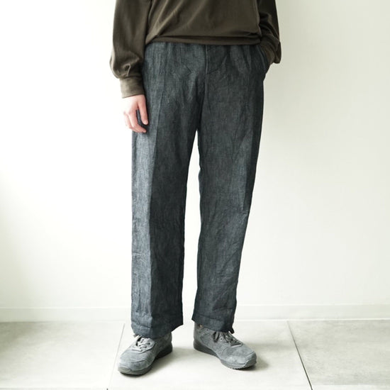 Zimbabwe Cotton Lite-denim Wide Seamless Slacks(INDIGO)