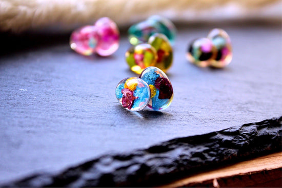 [Willija] Metal allergy resistant 《F.mirrors collection》 Flower Pierced earrings small (MA)