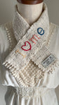 100% Organic cotton handwoven scarf _ I ♡ me ♭127