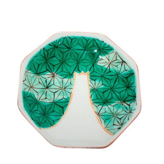 [Eisyou] Fuji design four-sided octagonal dish (green)
