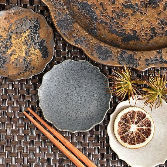 Gray Mat Kikyo Plate S Gray type Japanese tableware, small plate, made in Japan, Minoyaki, stylish, modern