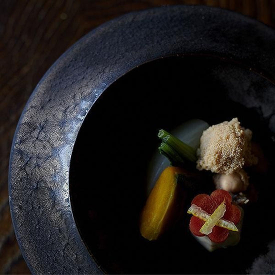 Gold Crystal Anti-Molded 7" Mukozuke Japanese Tableware, Faceted, Made in Japan, Minoyaki, Stylish, Modern