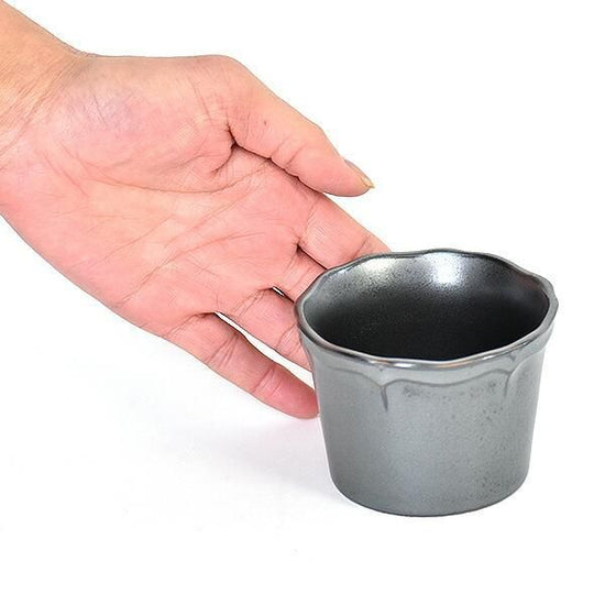 Noir cup, black type, Western tableware, small bowl, petit bowl cup, made in Japan, Minoyaki, stylish.