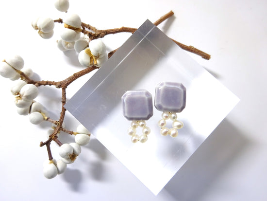 Circle Pearl Pierced / Earrings Lavender