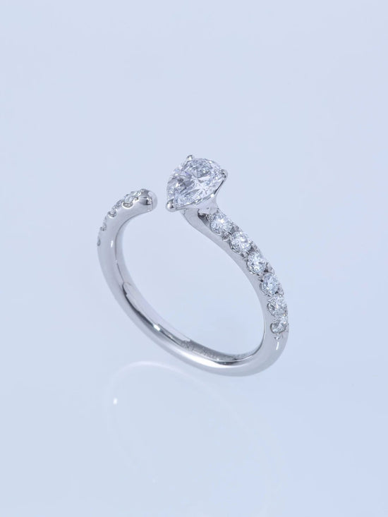 ONE PT900 PEAR 0.5CT HALF ETERNITY RING