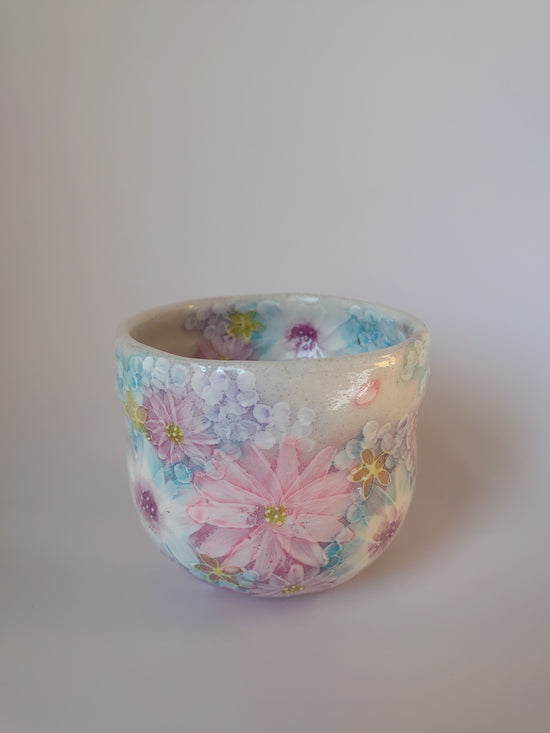 코보 유즈리하 후쿠후 그릇, 연보라색 꽃무늬가 매우 아름다운, 다채로운 꽃 43111