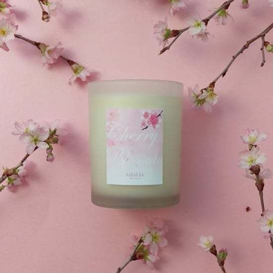 Cherry blossom candle frosted Scented soycandle