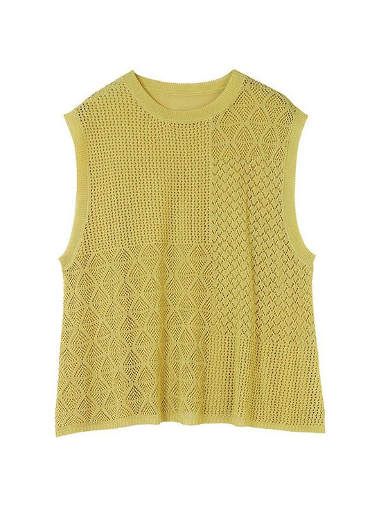 Openwork hemp touch knit vest (3 colors)