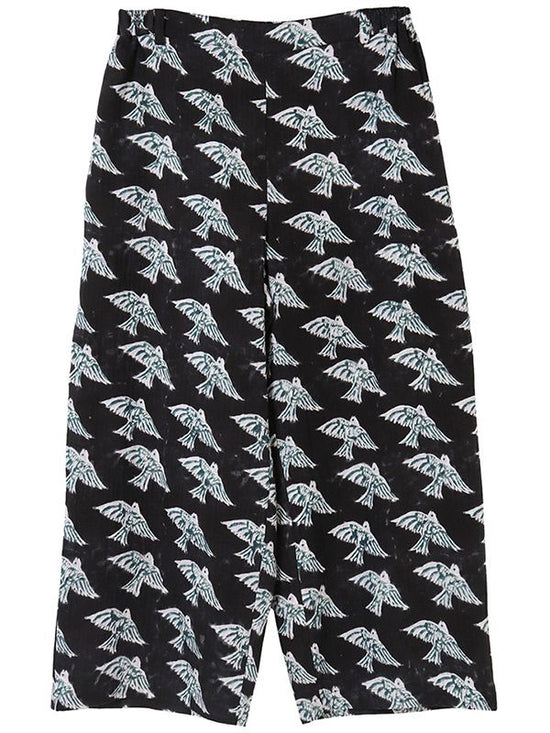 Flying Birds Block Print W-Gauze Straight Pants (2 colors)