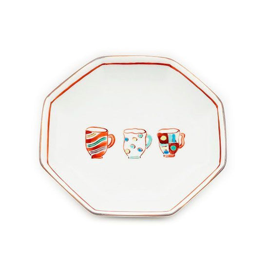 [Eisyou] Four-sided Octagonal Dish with Cup-Lined Design