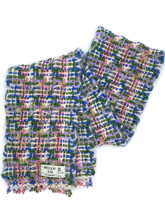 Handwoven tweed scarf | mid ♭114 [made with apparel leftover yarn]