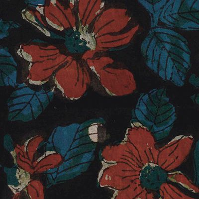 Oriental Flower Block Print Shirt Blouse (2 Color)