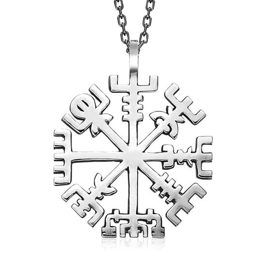 Standard necklace (Large)[Vegvisir - Silver].