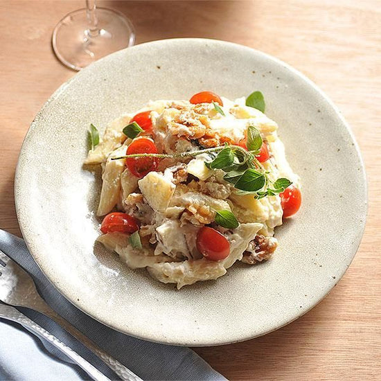 Rust plum and flower skin 7" plate, Japanese tableware, round medium plate, made in Japan, Minoyaki, stylish, modern