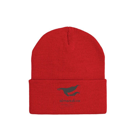 Cuff Knit Cap Red "Humpback whale parent-child bond" Type A