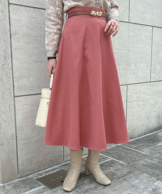 Flared Skirt with Rose Hardware Belt