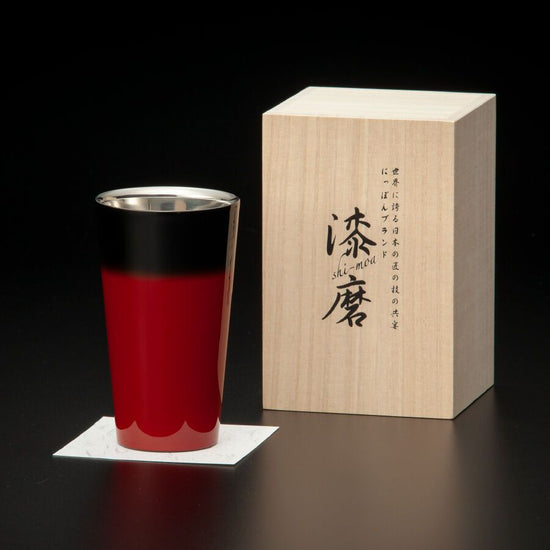 Lacquer polished cup, double-layer structure, Sai series, straight, red color SCW-L602